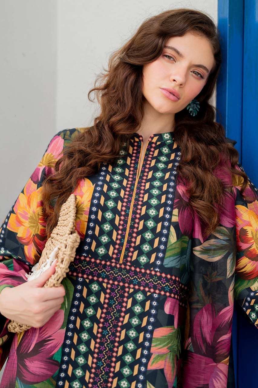 Summer Breeze Maslin Kurta Set - 2 Piece Floral Ensemble