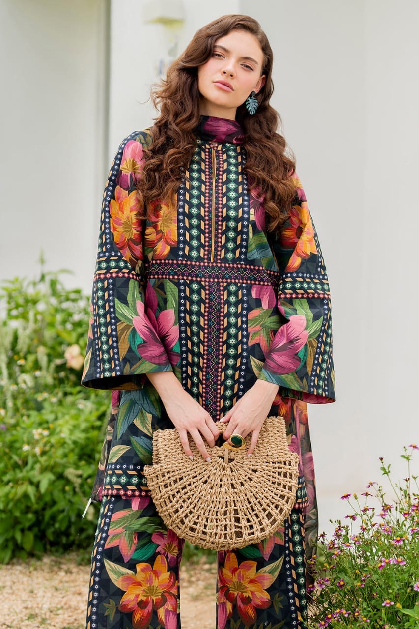 Summer Breeze Maslin Kurta Set - 2 Piece Floral Ensemble